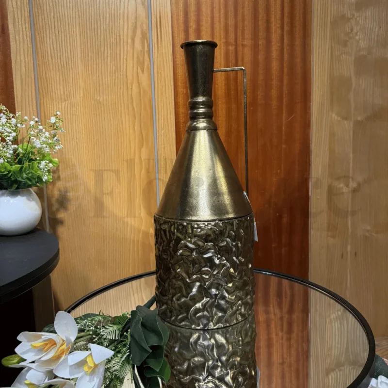 Imported J-Star Antique Gold Metal Vase – 1.8Ft