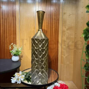 Imported J-Star Antique Gold Metal Vase – 3Ft