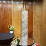 Imported J-Star Antique White & Gold Metal Vase – 3Ft