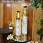 Imported J-Star Antique White & Gold Metal Vase Set – (2.5 & 3)Ft