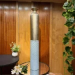 Imported J-Star Antique Sky Blue & Gold Metal Vase – 3.5Ft