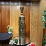 Imported J-Star Antique Gold Metal Vase – 3.25Ft