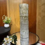 Imported J-Star Antique White & Gold Metal Cylinder Vase – 2.5Ft