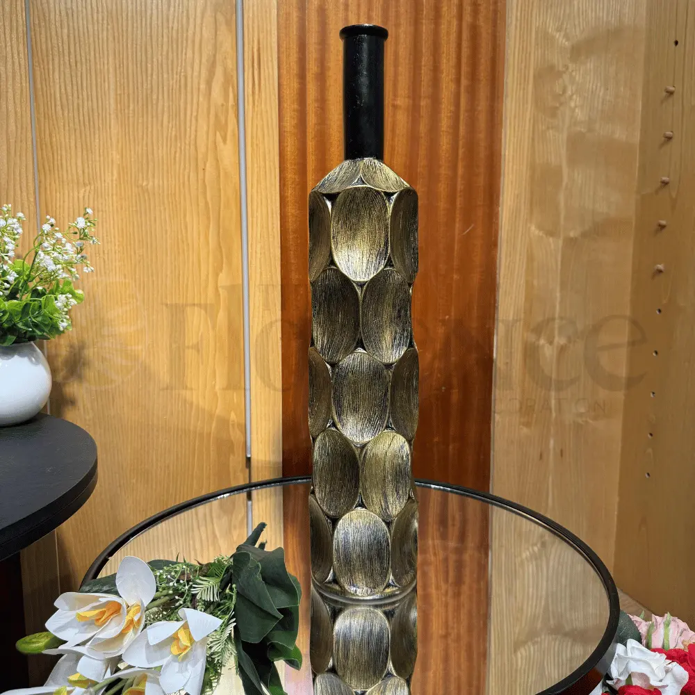 Black & Gold Fiber Vase – 2Ft