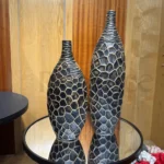 Imported Black & Gold Fiber Vase Set – (1.5 & 2)Ft