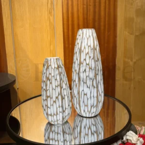 Imported White & Gold Fiber Vase Set – (1 & 1.5)Ft