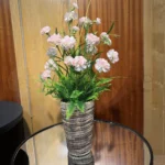 Cane Basket with Carnation Flowers – 2Ft