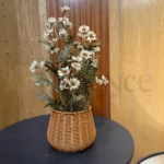 Cane Basket with Daisy Flowers – 1.5Ft