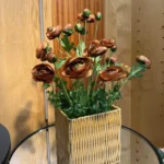 Cane Basket with Peony Flowers – 1.8Ft